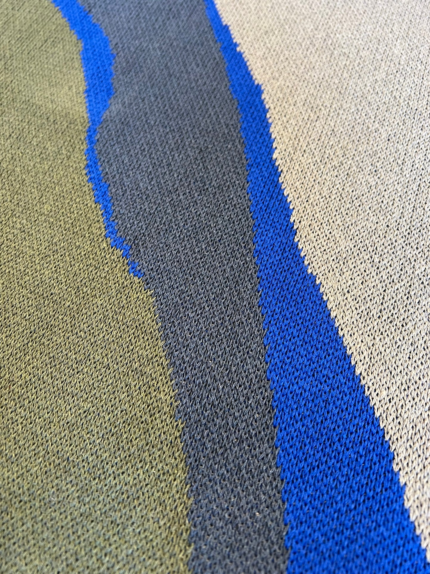 Large Forms Blanket / Khaki and Royal Blue