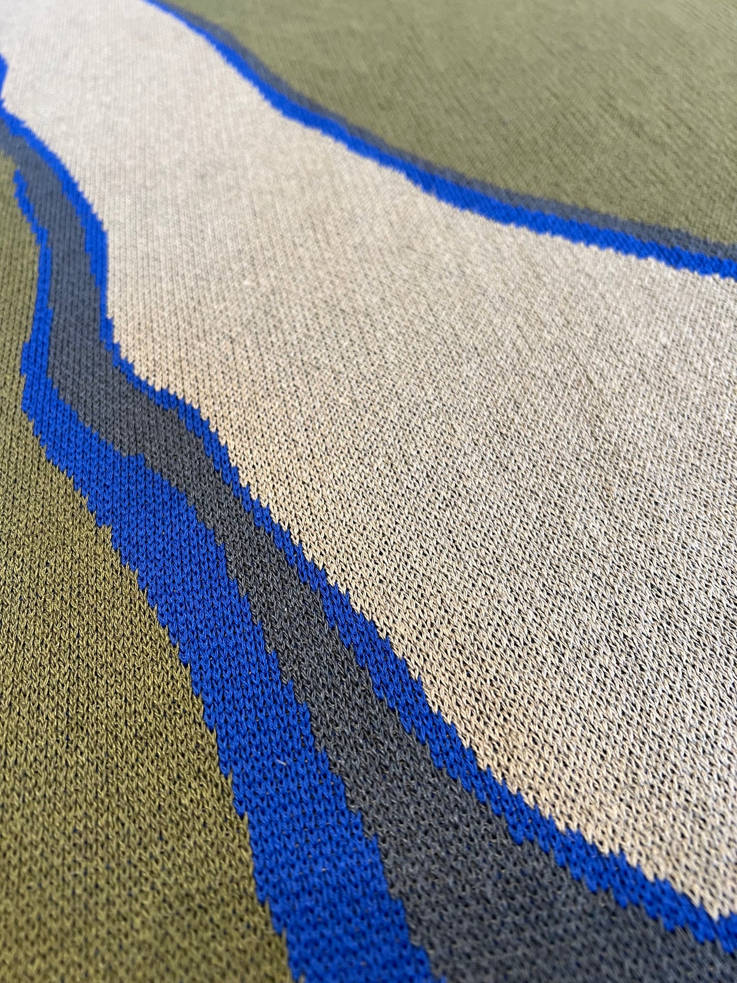 Large Forms Blanket / Khaki and Royal Blue